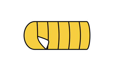 寝袋のシンプルな線画イラスト、夏のイラスト