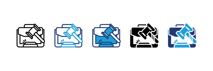 Business Act icon set multiple style collection
