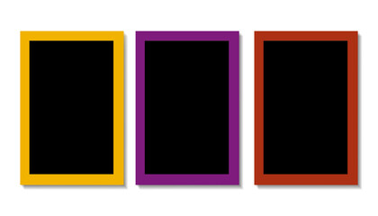 Modern Yellow, purple, and red Frame Set on Transparent Background
