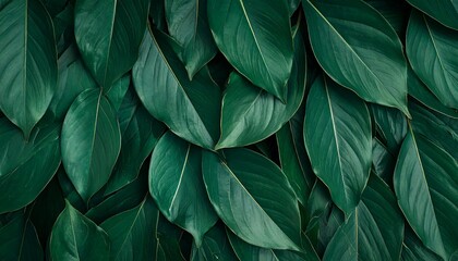 Obraz premium Lush green leaves close-up