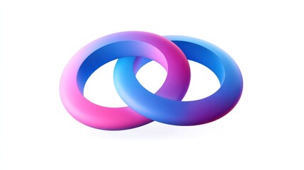 Two interconnected rings, gradient colors