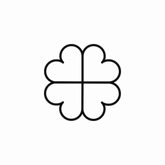 four heart shape clover icon sign vector
