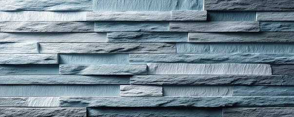 Textured blue stone wall pattern with modern stacked layout
