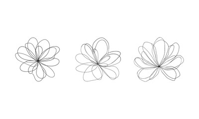 Soft Botanical Line Art Set. A refined bundle of abstract floral drawings with flowing lines and neutral overlapping shapes for modern designs.
