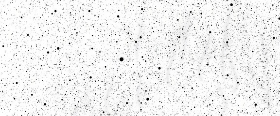 Naklejka premium Grainy white texture with black noise, chaotic speckles, scratches, and dots forming a seamless pattern, art, retro