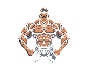 illustration of a bodybuilder