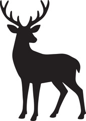 Elegant deer silhouette in forest setting