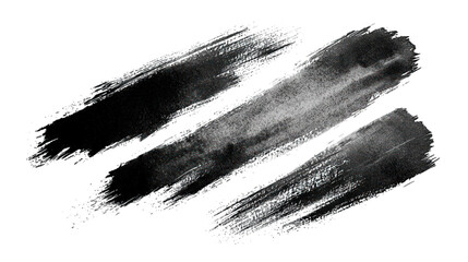 Three gray textured brushstrokes diagonally across a black background