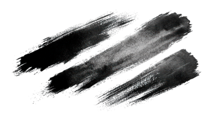 Three gray textured brushstrokes diagonally across a black background
