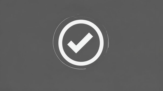 smooth 4K animated flat icon checkmark inside circle representing approval confirmation voting transparent background easy overlay user interface apps social media
