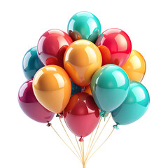 3d yellow cute balloons on white background