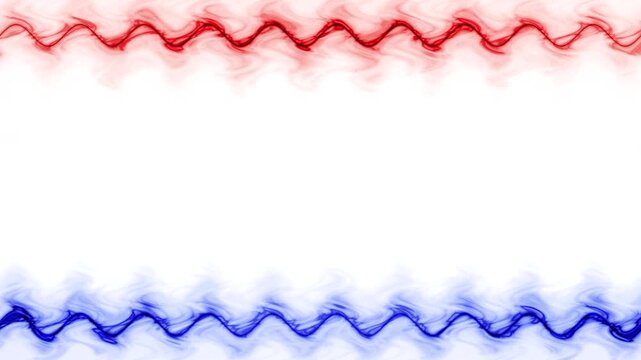 Abstract Red and Blue Wave Frame Design