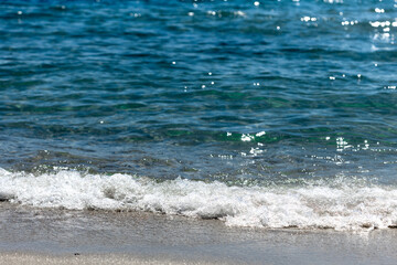 the waves on the seashore in slow motion
