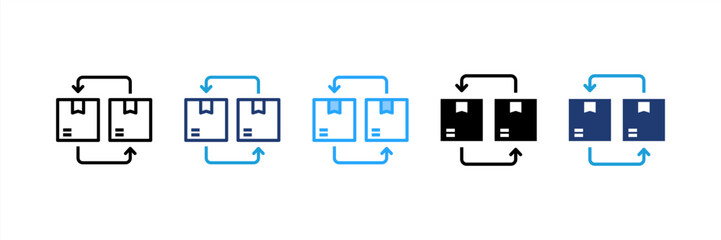 Replication icon set multiple style collection