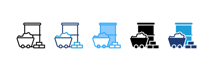 Raw Material icon set multiple style collection