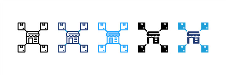 Market icon set multiple style collection