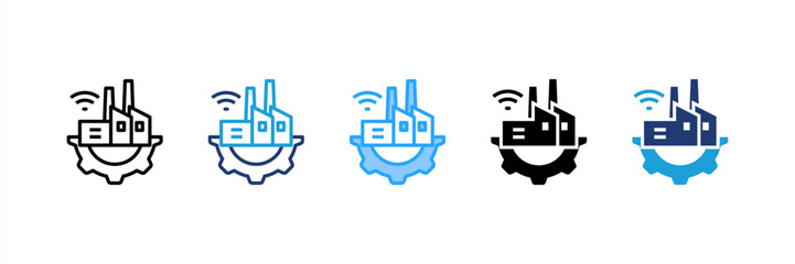 Obraz premium Industry 4.0 icon set multiple style collection