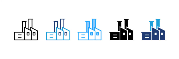 Naklejka premium Factory icon set multiple style collection