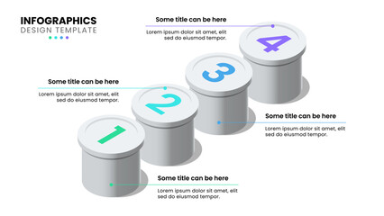 Infographic template. 4 columns with numbers and text