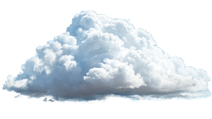 Fluffy cumulus cloud against black