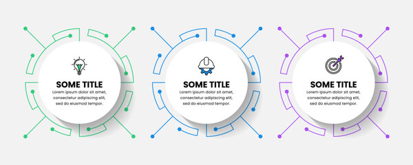 Infographic template. Technology circles with 3 steps