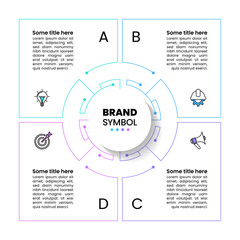 Infographic template. Technology square with 4 steps