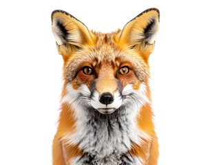 Fototapeta premium Red Fox Facing Forward on a White Background