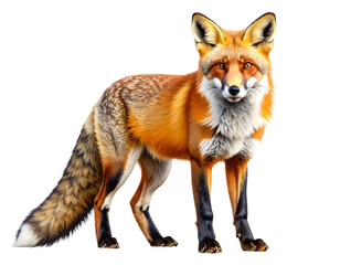 Fototapeta premium Red Fox Looking Forward in Isolated Setting