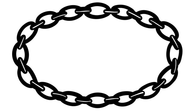 Horseshoe chain silhouette in oval frame – Equine symbol for 2026 celebration