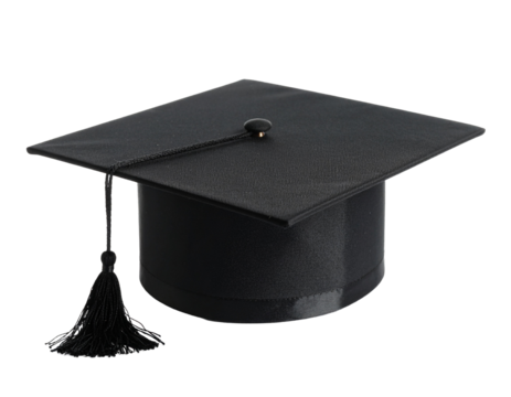 Isolated Graduation Cap on White Background - Powered by Adobe