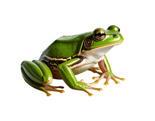 Obraz premium Frog on Leaf Isolated in Nature Setting