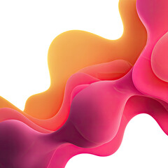 Abstract wavy shapes in vibrant pink and orange