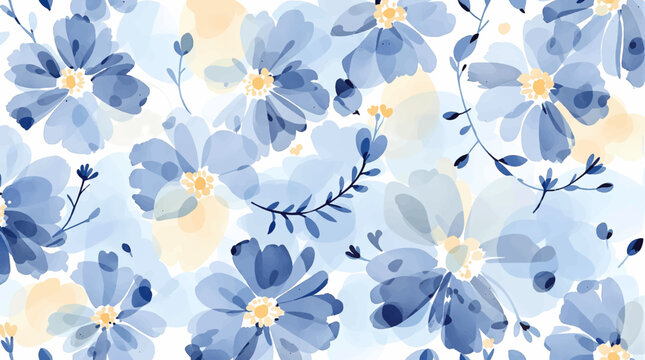 autumn watercolor abstract allover floral pattern with background ,seamless flowers pattern in eps format 