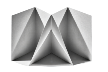 Folded paper, geometric, light gray, intricate, symmetrical