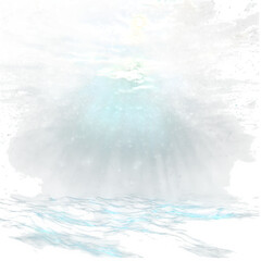 Naklejka premium Stock image of underwater animation of light rays streaming through ocean waves serene 3d scene with floating particles isolated white background batch perfect for ads and prints photo photo photo 