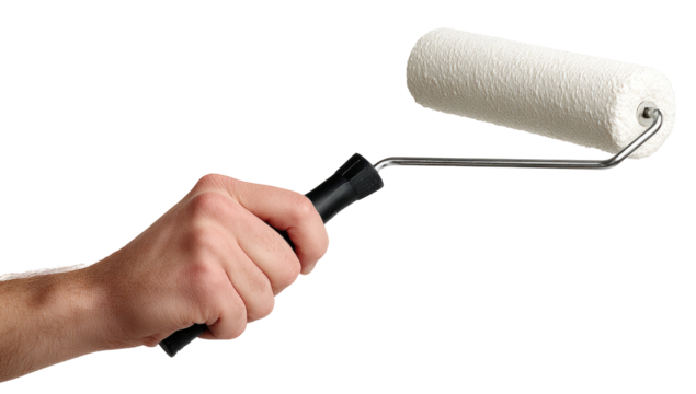 Hand holding a paint roller (2)