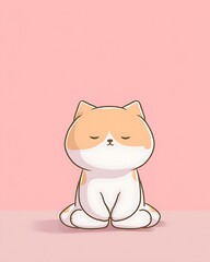 Obraz premium Serene Cat Meditating in a Peaceful Pose, Finding Inner Calm and Tranquility