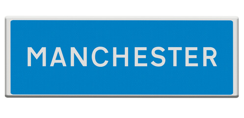 Road sign for Manchester