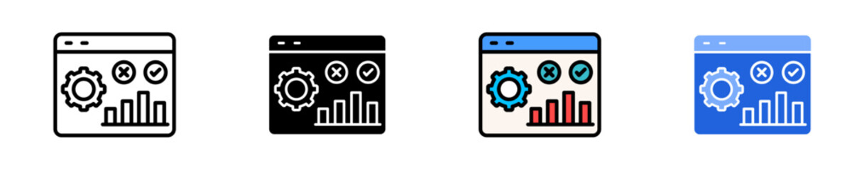 Data Driven Decision Making  Icon Set Multiple Style Collection