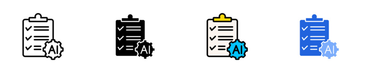 Automated Reporting System  Icon Set Multiple Style Collection