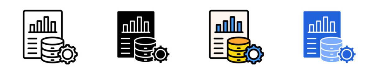 Enterprise Data Management  Icon Set Multiple Style Collection