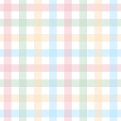 Seamless gingham background in pastel rainbow color