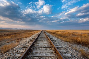 Obraz premium train tracks to the skyline