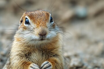 Adorable creature Squirrel species Lush green setting European Sousl Spermophilus citellus