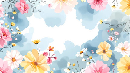 abstract draw floral background
