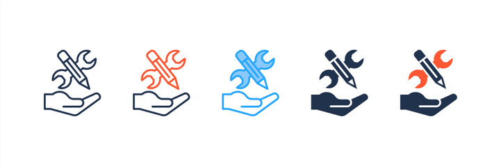Fototapeta premium Skills icon set multiple style collection