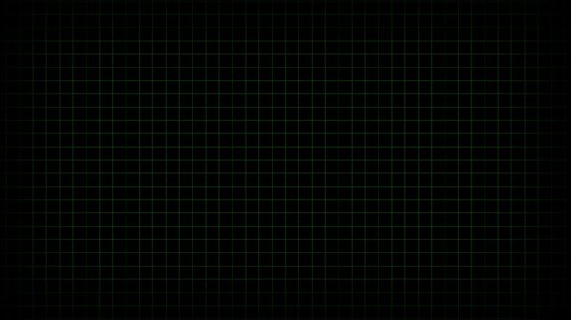 Neon glowing pulse signal animation. Digital frequency data visualization energy electricity power. Animated green sine wave oscilloscope. Technology abstract background looping motion graphics.