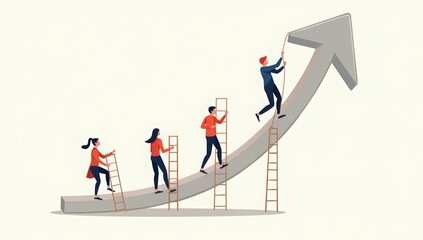 Fototapeta premium Puzzle People Toward Progress representing structured collaboration and shared growth.
