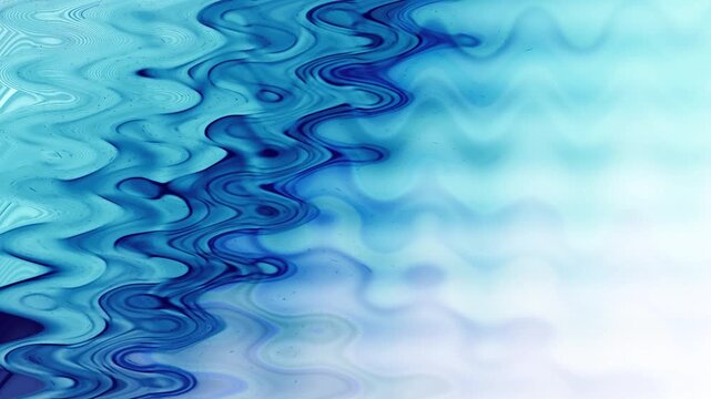 Blue and white watercolor water puddle wavy abstract composition.