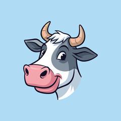 Charming cartoon heads of cow Illustration